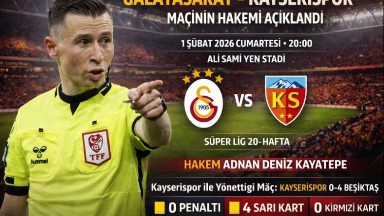 Galatasaray – Kayserispor maçının hakemi Adnan Deniz Kayatepe Oldu