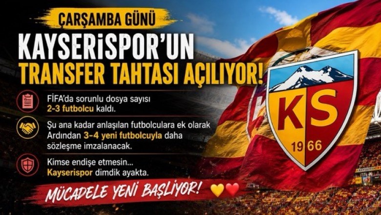 Kayserispor'da Beklenen Gün: Transfer Tahtası Çarşamba Açılıyor