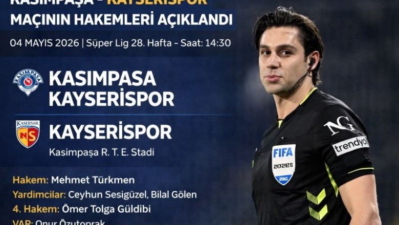 Kasımpaşa – Kayserispor Maçının Hakemleri Açıklandı